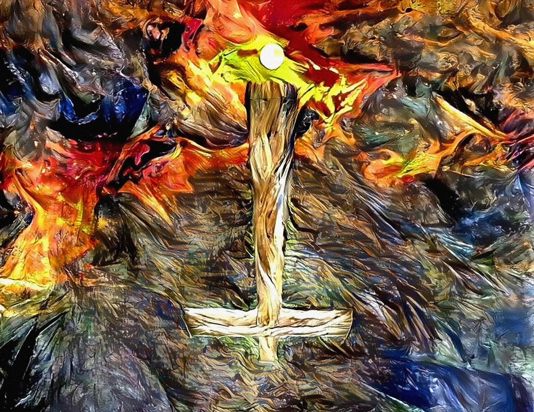 Upside down cross image representing concern over religious extremism and political deception