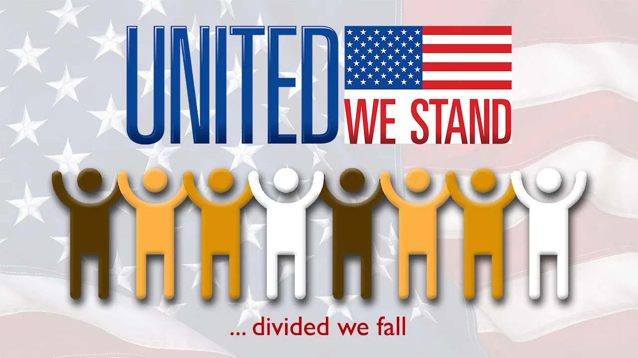 United we stand image representing division, healing, and national reflection