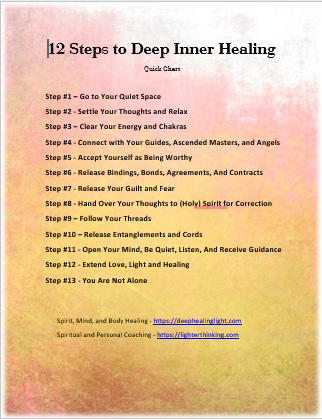 12 Steps to Deep Inner Healing - Quick Chart