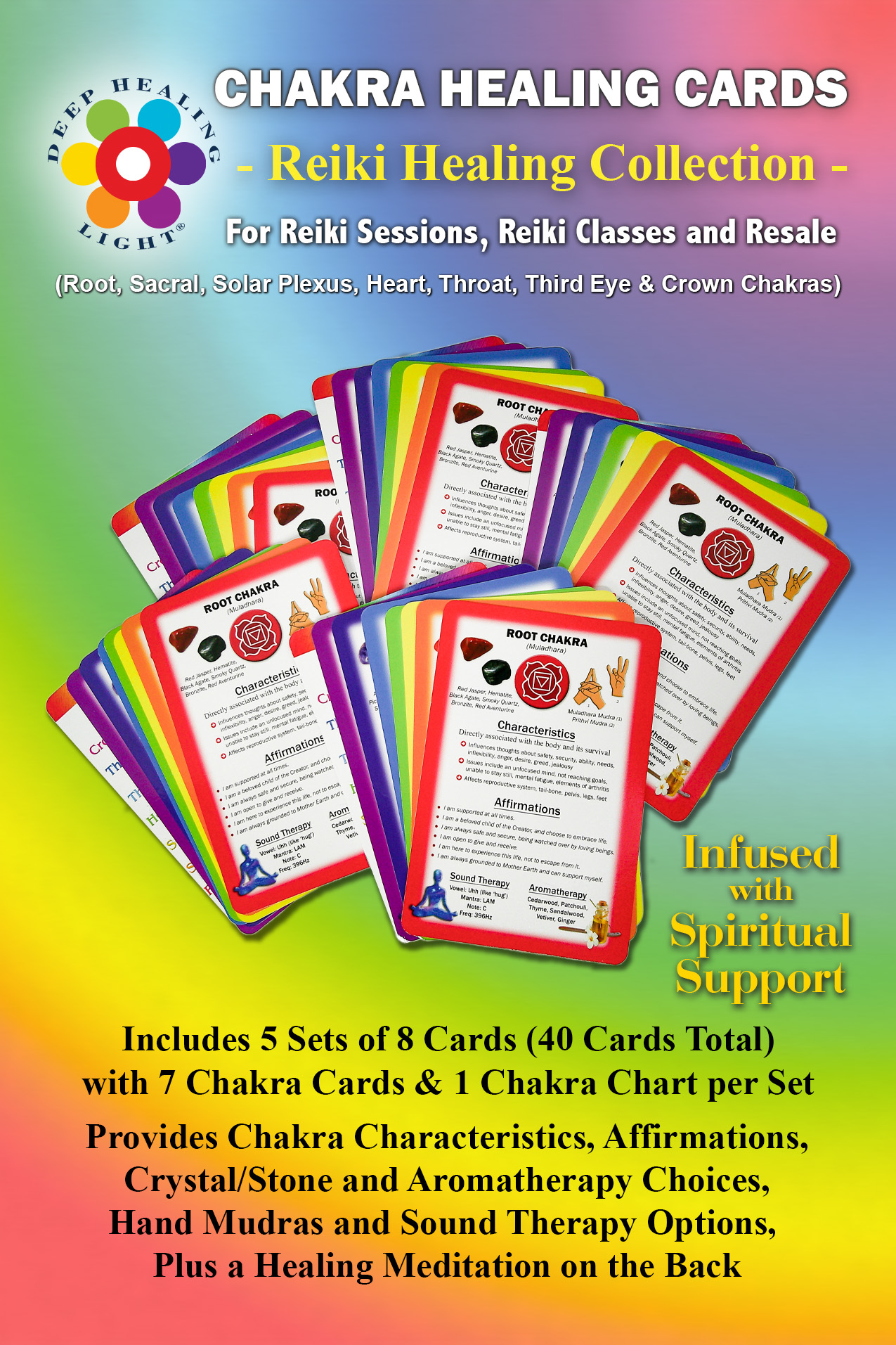 Cover image for Deep Healing Light Reiki Chakra Healing Cards created by David Nelmes