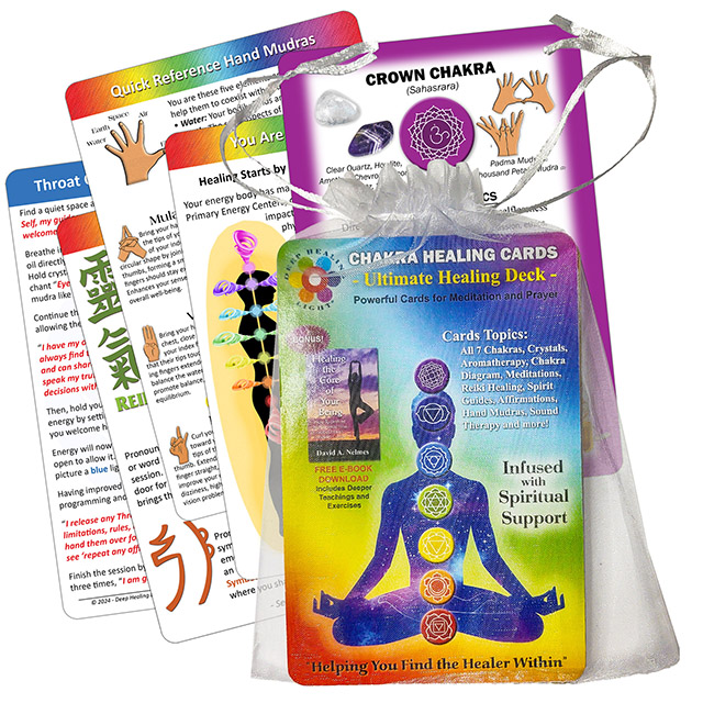 Deck of Chakra Healing Cards - Expanded Healing Suite - Provides Spiritual Guidance through Affirmations, Meditation, Spirit Guides, Symbols, Aromatherapy and Reiki Energy - by Deep Healing  Light ®