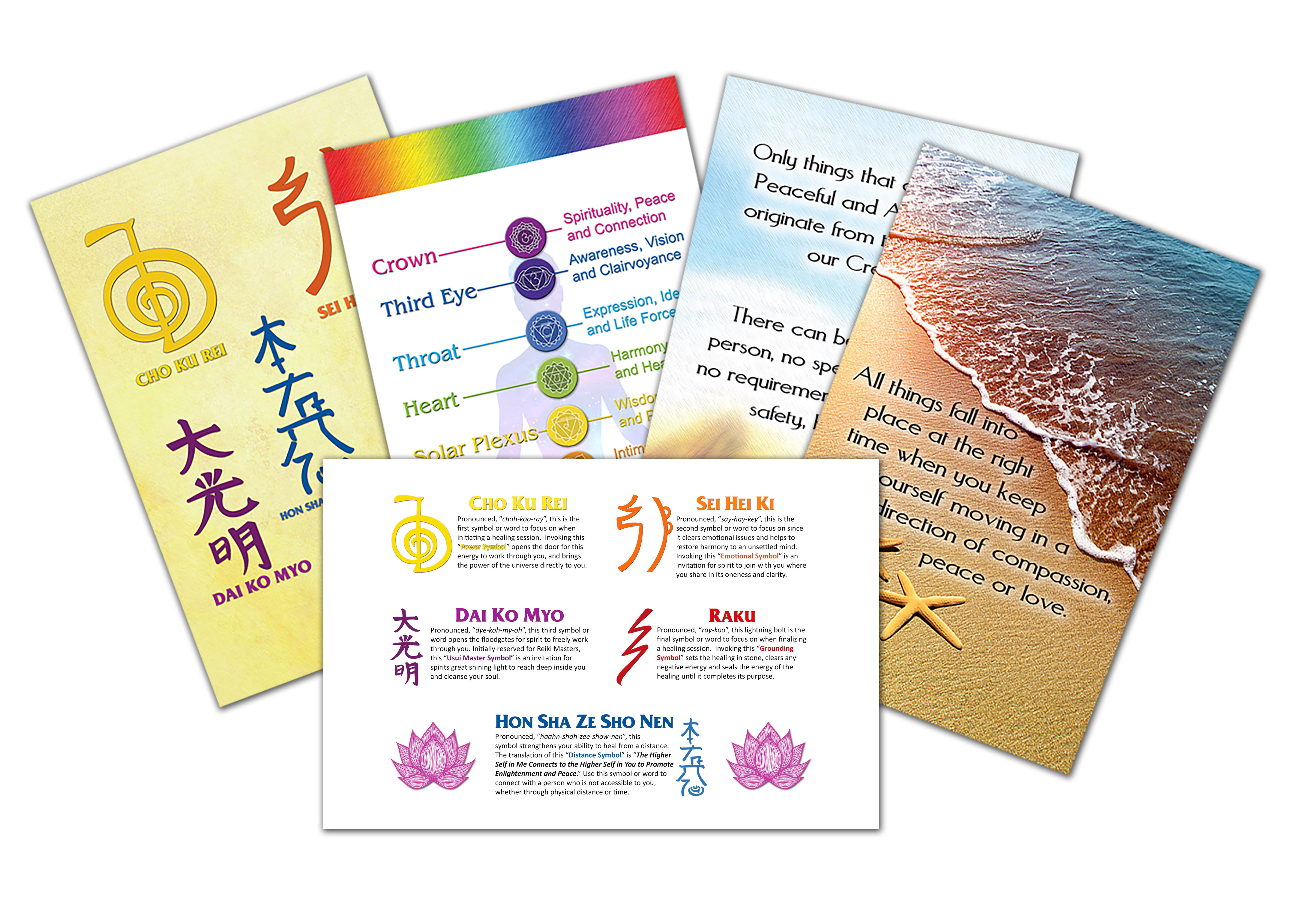 Unframed Spiritual Posters: Reiki, Chakras, Inspirational, Love - by Deep Healing  Light ®